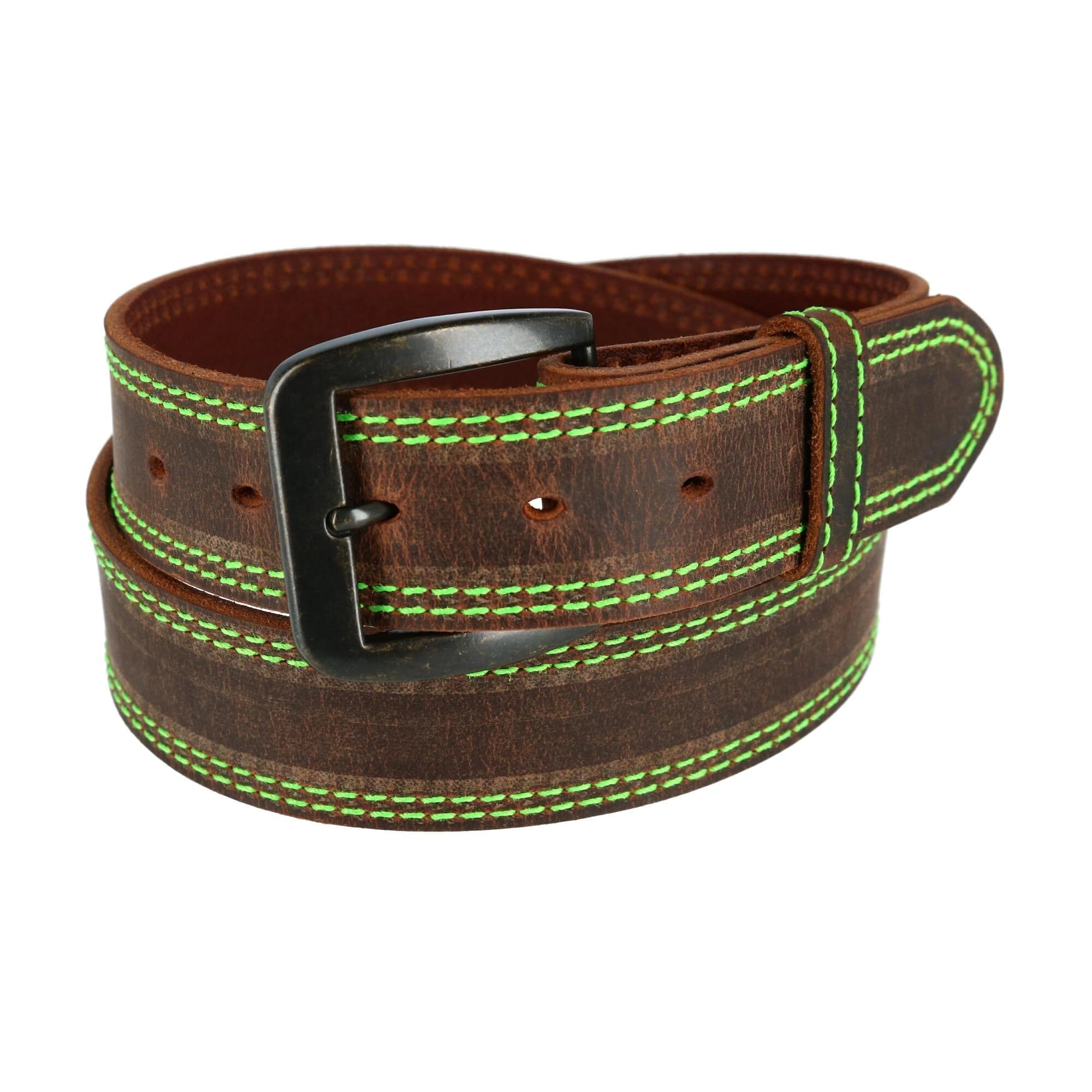 Crafted Stitch Detail Leather Belt for Men
